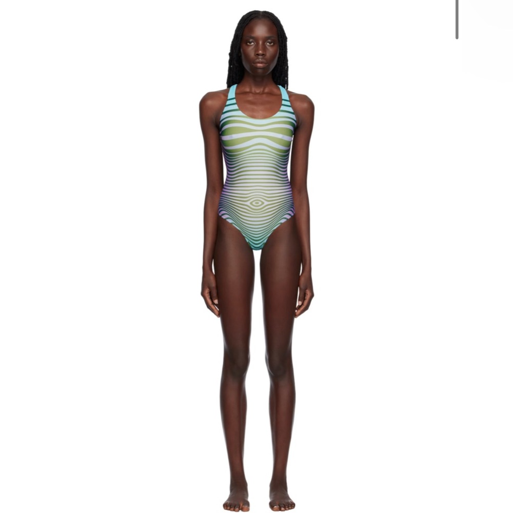 Jean Paul Gaultier 1 piece Multi color swim suit size L